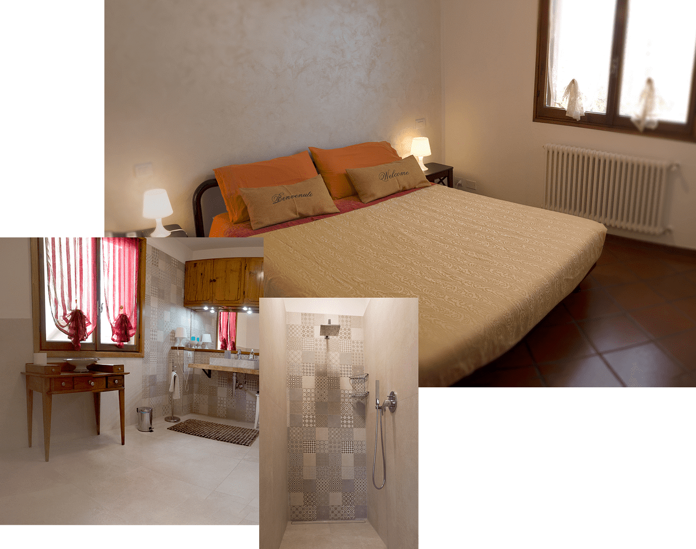 Camera Gialla e foto bagno doccia Bed Breakfast 26 Modena